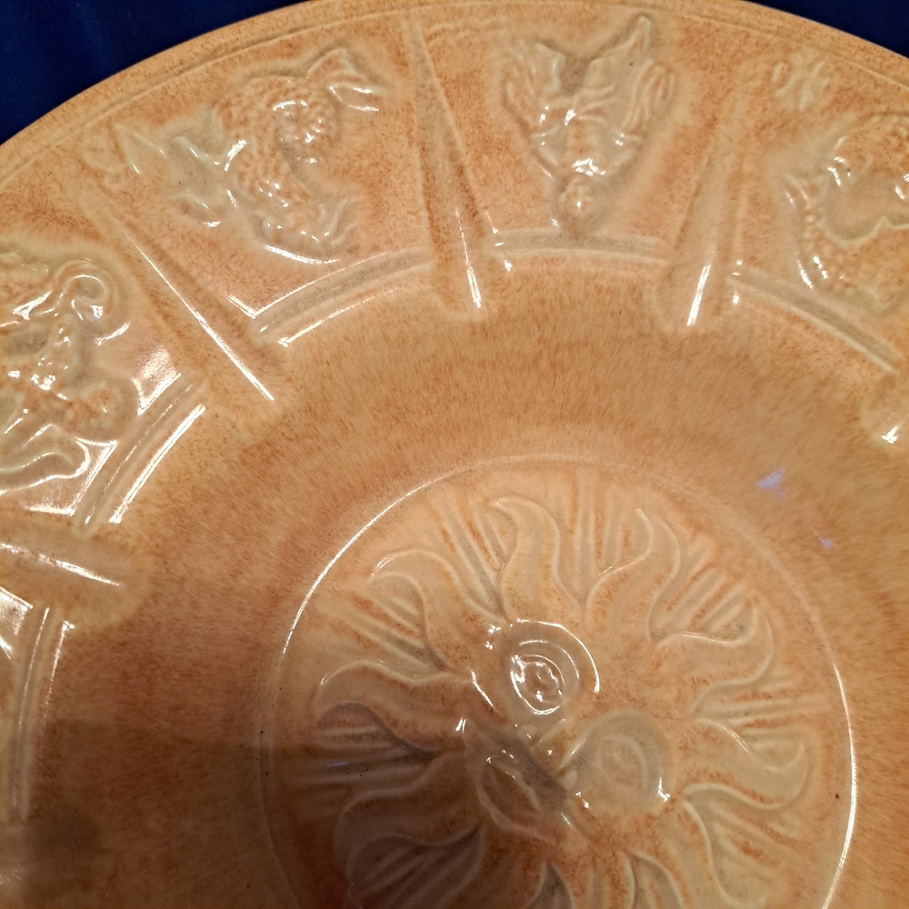 Vintage Yellow Zodiac Ceramic Plate - Picture 7 of 10